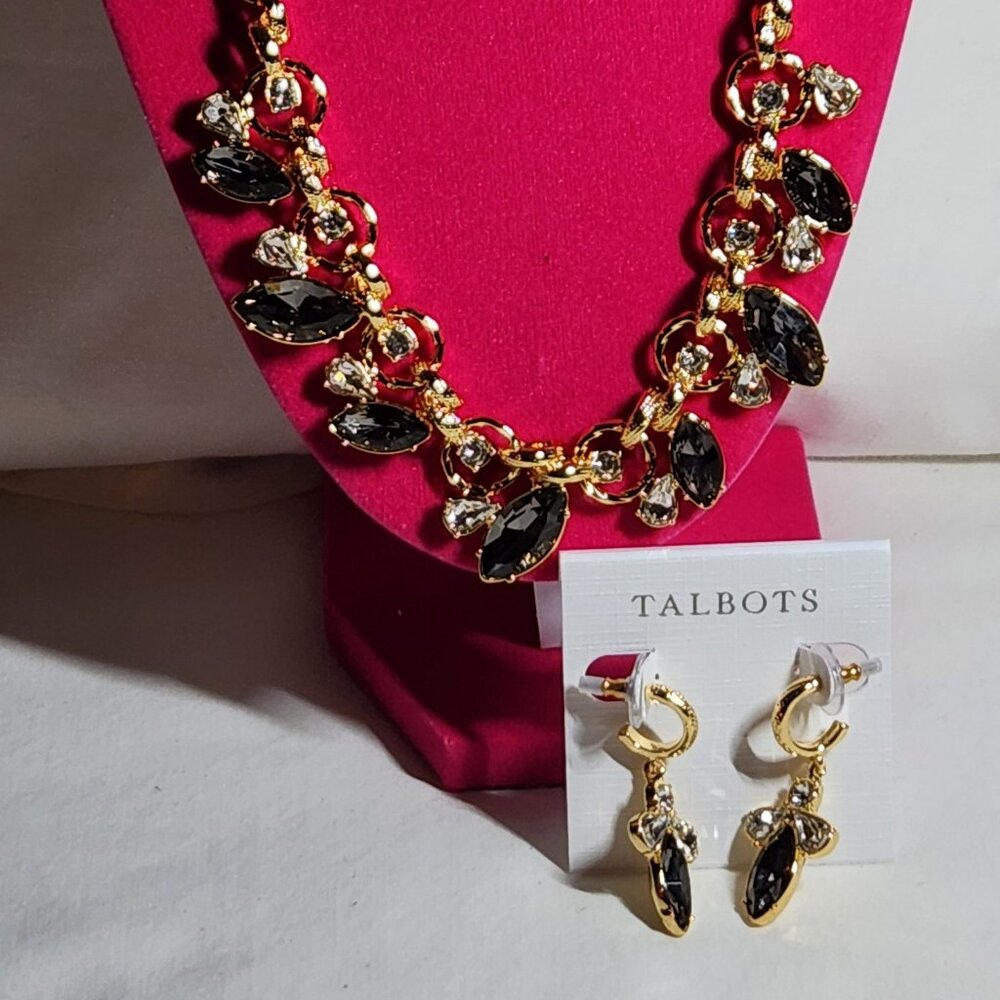 Talbots necklace & earring set costume gold tone NWT